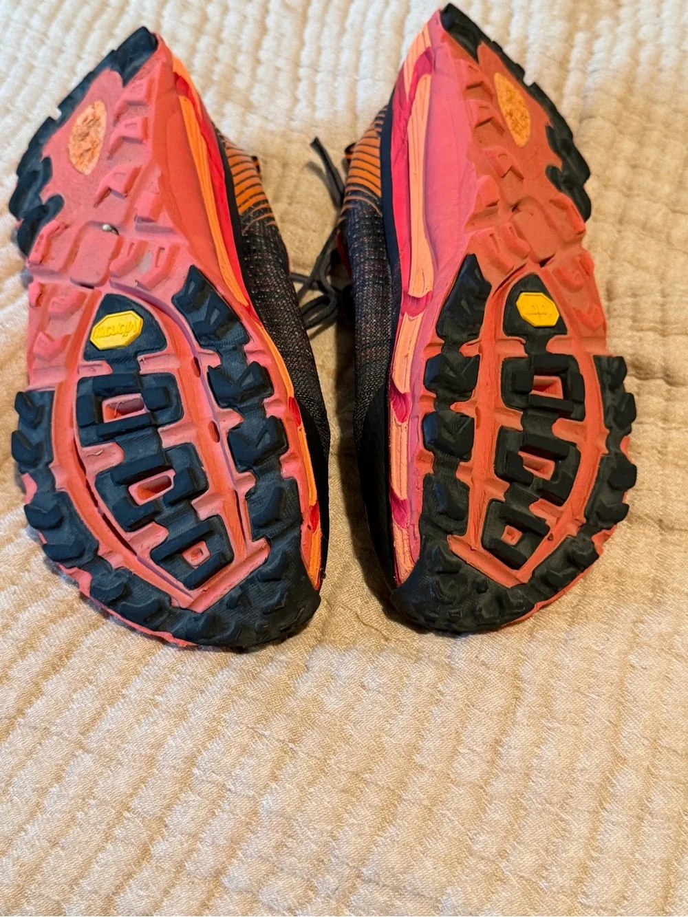 Hoka Men's Black and Orange Trail Running Shoes